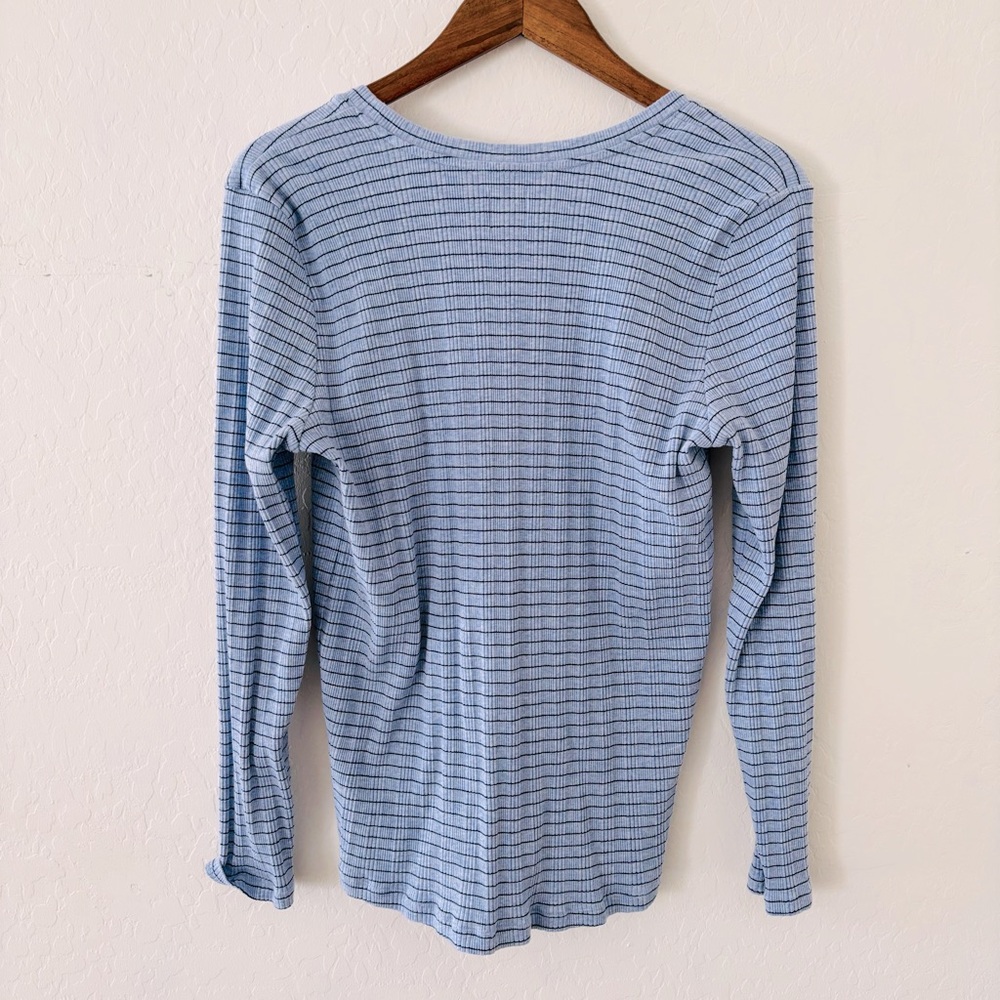 Nic and Zoe Blue Striped Women's‎ Scoop Neck Top - Picture 5 of 5